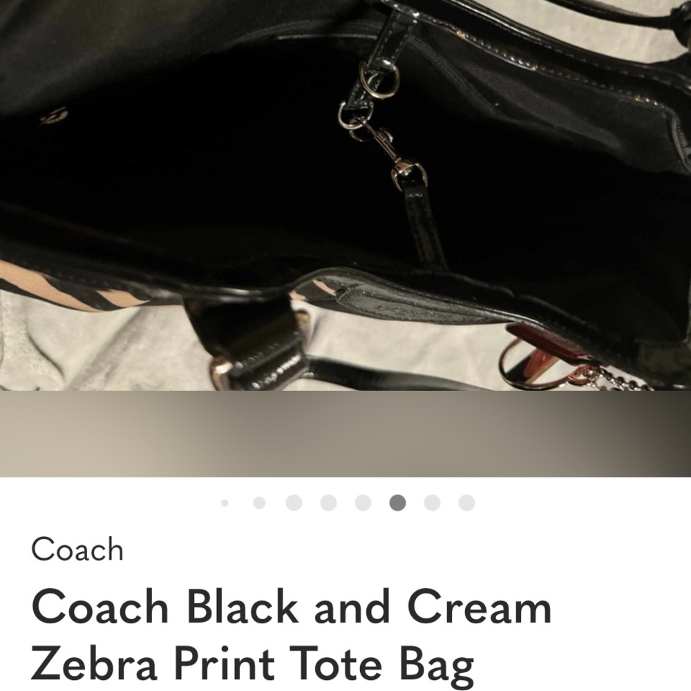 Coach Rare Signature Zebra Print Luxe Shoulder Bag | Designer Timeless - Picture 7 of 8